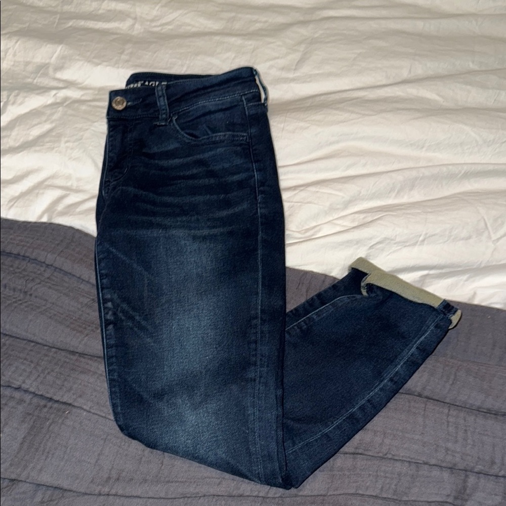 American Eagle Outfitters Dark Blue Jeggings - Picture 1 of 3